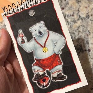 Vintage Coca-Cola 90s Y2K memo book polar bear 1998 notebook 3" x 5"